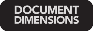 Document size reference chart showing required project dimensions